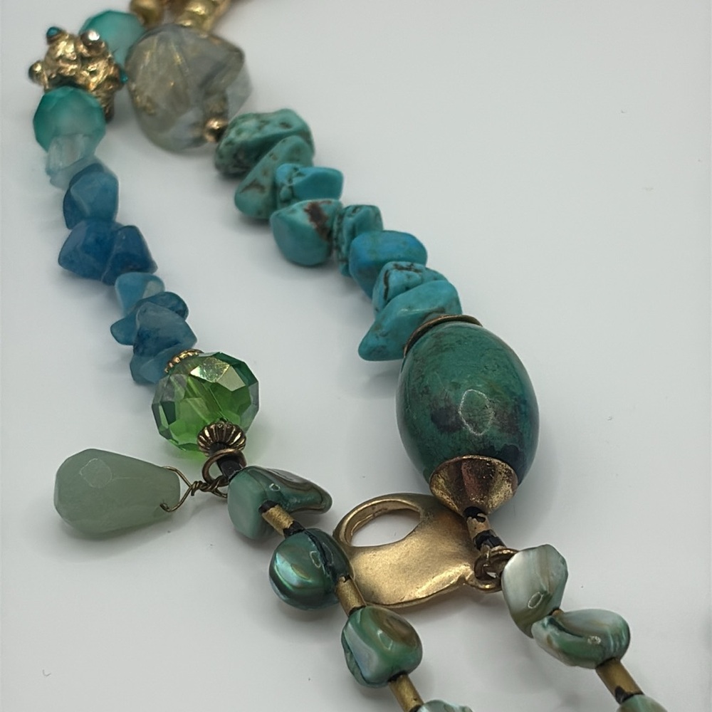 Sara Bella Boho long necklace with multiple gemstones - Picture 4 of 9